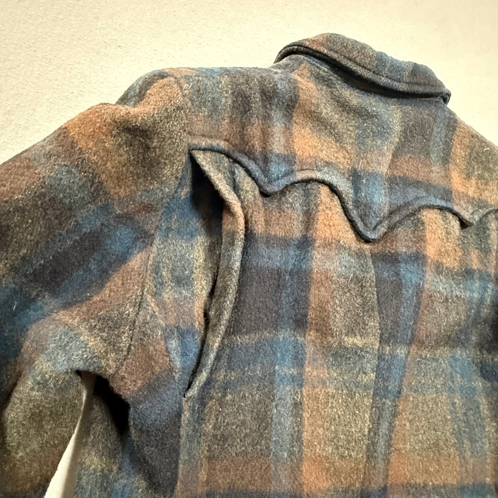 Vintage 50s Field & Stream Wool Plaid Western Ranchwear Blazer Jacket Men 40L - Picture 7 of 15
